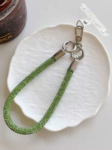 1件装奢华水钻龙虾扣腕带，手机壳挂饰，钥匙扣，短挂绳，手链 - 彩色 - 查看 11