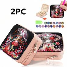 2件套钻石画套装，带拉链化妆包，卡通图案，无纺布材质，钻石马赛克化妆盒，方便实用，大容量，适合作为送给女性的礼物，节日、新年、情人节皆宜。 - 查看 14