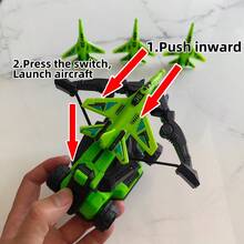 Green Flying Shooting Toy, Simple Fighter Jet Launcher Toy, Family Entertainment Battle Game, Suitable For Outdoor Sports And Recreation, Manual Launcher, Children & Boys Gift, Halloween & Christmas Gift - Green - View 4