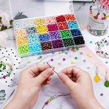 2 Boxes Jewelry Pearl Beads Making 48 Colors, 2325 Pcs Bracelet Multicolor Beads Necklace Earrings Making, Round Pearl Beads Set DIY Crafts Gifts, Party Favors, Halloween, Christmas, Valentine's Day, Birthday Party Gifts - Imitation Pearl - View 6