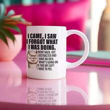 11oz "I Came, I Saw, I Forgot What I Was Doing" Ceramic Mug, Gift For Elderly, Mom, Dad, Grandparents, 70th, 80th, 90th Birthday, White - Black - View 7