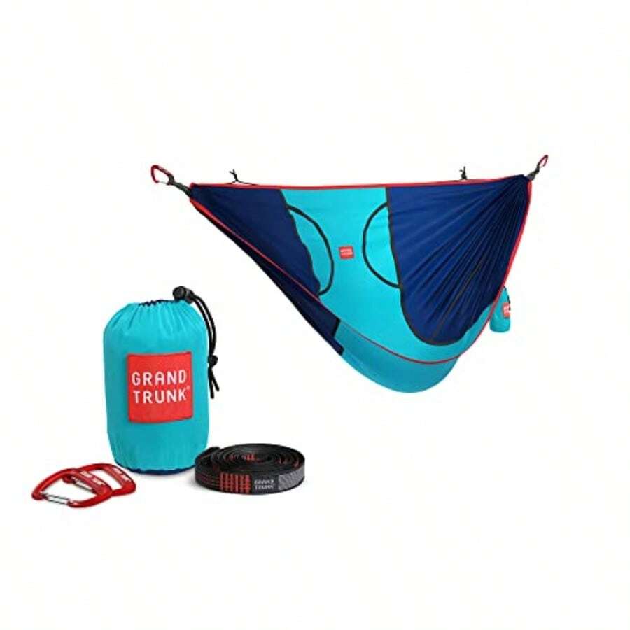 Grand Trunk ROVR - Silla hamaca colgante - Superligera y plegable con correas de suspensión de 10 pies nailon duradero para paracaídas para camping patio trasero y viajes azul marino/océano - azul marino Navy / Ocean Blue - Ver 1
