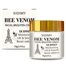 Xioimy 70克五重滋养面霜，蕴含蜂毒、烟酰胺、泛醇和透明质酸——紧致、提亮、保湿三效合一，适合所有肤质，深层补水，令肌肤柔滑细腻——优雅包装，男女皆宜的蛋白质护肤品 - 白色 - 查看 10
