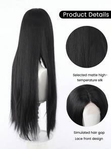 Tóc giả dài thẳng, chất liệu tổng hợp, kiểu Lolita, có ren phía trước, mái bằng, rẽ ngôi giữa, màu nâu, thích hợp cho cosplay, tiệc Halloween, phong cách Harajuku dành cho nữ. - Nhiều màu - Xem 8