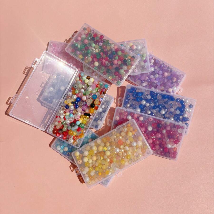 Multi Color Aesthetic Bead String Set 1 Box Of 180g Handmade Material Including Storage Box Suitable For Handmade Jewelry And Accessories, Meeting Creative Matching Needs - 1 Box 180 Grams - View 1