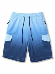 Men's Summer Casual Fashionable Shorts, Outdoor Utility Shorts Sports - Blue - View 2