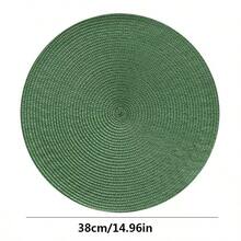 3 piezas/6 piezas Manteles individuales redondos tejidos de 38 cm de colores, manteles individuales redondos de color claro para mesa de comedor, manteles individuales redondos de color verde salvia adecuados para mesa de comedor, comedor redondo, cocina, fiesta de cumpleaños, fiesta de boda, fiesta temática de vacaciones - Multicolor - Ver 4