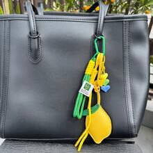 1 件可爱柠檬包包挂饰钥匙扣 - 甜美心形串珠腕带，女士和女孩的精美包包配饰 - A - 查看 12