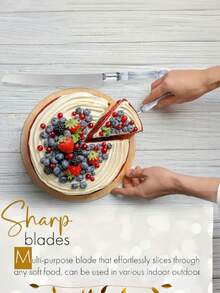 Bộ 2 dao và thìa cắt bánh bằng thép không gỉ, bao gồm 1 dao cắt bánh và 1 thìa cắt bánh bằng thép không gỉ với cán nhựa trong suốt, thích hợp cho bánh cưới, sinh nhật, kỷ niệm và các bữa tiệc ngày lễ. - Nhiều màu - Xem 3