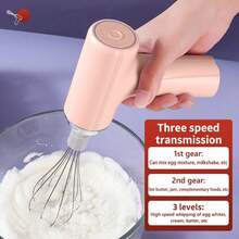 1个便携式手持电动搅拌器，无线搅拌机，电动打蛋器，奶泡器，家用烘焙蛋糕奶油搅拌器，不锈钢搅拌器，厨房电器工具 - 彩色 - 查看 16