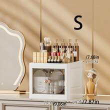 Bộ 1 hộp đựng mỹ phẩm cao cấp, hộp đựng đồ trang điểm sang trọng có ngăn kéo trượt, hộp đựng mỹ phẩm nhiều tầng dung tích lớn chống bụi, thích hợp cho phòng tắm, bàn trang điểm, đựng son môi, mỹ phẩm chăm sóc da, cọ trang điểm, sữa rửa mặt, mặt nạ. - Nhiều màu - Xem 8