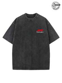 The 2026 F1 Season Track Map Theme Features An Old-Fashioned Washed Short-Sleeved Shirt, Suitable For Outdoor Wear In All Seasons. It Is A Must-Have Choice For Fans To Gather, Eye-Catching, Fashionable And Comfortable. The Short-Sleeved Design, Men's Short-Sleeved Shirt, Women's Short-Sleeved Shirt, Perfectly Integrates Into The Racing Spirit, Full Of Nostalgia. It Is The Perfect Gift For Friends, Family, Lovers, Girlfriends, Boyfriends, Highlighting Fashionable Personality - 黑色 - 查看 2