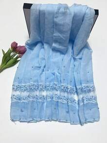 1 chiếc khăn choàng ren rỗng đính hạt thời trang nữ, thích hợp để mặc hàng ngày. - Nhiều màu - Xem 8