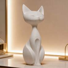 1pc, Elegant Cat Statue Decoration, Minimalist Art Sculpture For Couples And Best Friends, Desk Decoration, Wine Cabinet Decoration, Bedroom And Bedside Decoration, Perfect Gift For Her, Home Decoration, Desktop Decoration, Exquisite Design, Fine Craftsmanship - 1個 - 查看 4