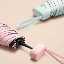 1 pieza Paraguas compacto y portátil con protección UV, paraguas plegable para sol/lluvia para mujeres - Multicolor - Ver 5