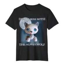 Camiseta Wolf con diseño de de para fans del estilo divertido y juguetón. YNKX - Negro - Ver 5