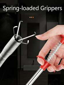 1pc 4-Claw Pipe Drain Cleaner, Flexible Manual Grab-Type Drain Unclogger, Manual Hair Removal Toilet Clog Remover, Garbage Clip, 4-Claw Pipe Drain Unclogging Tool, Bathroom Drain Toilet Cleaning Tool, Clog Removal, Household Small Tool - Multicolor - View 6