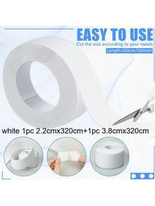 1/2 cuộn băng keo tự dính chống thấm nước, linh hoạt và bền bỉ với khả năng chống thấm nước, chống dầu và chống nấm mốc tuyệt vời. Độ bám dính cao, hoàn hảo để bịt kín các khe hở xung quanh bồn tắm, nhà vệ sinh, mặt bàn bếp và tường, lý tưởng cho việc bảo trì nhà cửa hàng ngày. - Nhiều màu - Xem 12