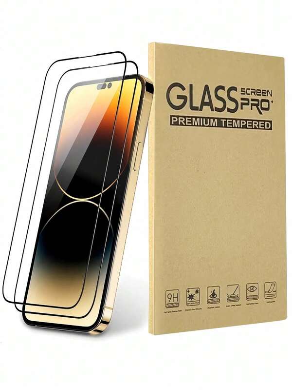 XINHONGYU 2pcs Full Screen Coverage 9H Tempered Glass Screen Protector, High Transparency And Clarity, Suitable For IPhone 17 Pro Max/17 Air/17/16e/14/15/16 Plus/16 Pro Max/12/11 Pro Max/XR. Anti-Fingerprint, Ultra-Clear, Anti-Shock, Anti-Drop, Perfect Fit. Essential Screen Protector For Daily, Office, And Home Use. Waterproof, Shockproof, Scratch-Resistant