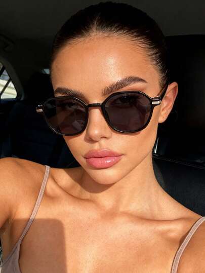 1副流行设计辣妹风完美闺蜜款方形塑料全框时尚眼镜，适合女性——度假装扮、街拍、音乐节、派对时尚配饰，适合所有脸型