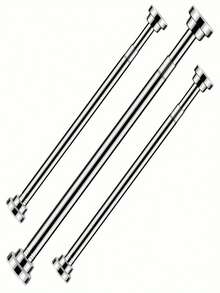 Bộ 2 thanh treo quần áo bằng kim loại có thể điều chỉnh, thanh treo đồ kéo dài, thanh treo rèm tắm, giá phơi đồ, giá treo đồ bền chắc không cần khoan, thích hợp cho phòng ngủ, phòng tắm, phòng giặt, tủ quần áo, có chức năng vách ngăn phòng với đầu bằng nhựa. - A - Xem 9