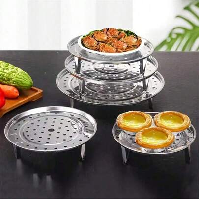Stainless Steel Steaming Rack, Universal Round Steamer Inner Pot, Suitable For Pressure Cookers, Steamer Support, Comes With Non-Heating Rack Accessories, Suitable For Household Kitchen Utensils.