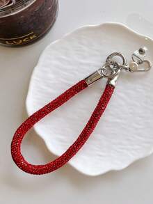 1件装奢华水钻龙虾扣腕带，手机壳挂饰，钥匙扣，短挂绳，手链 - 彩色 - 查看 2