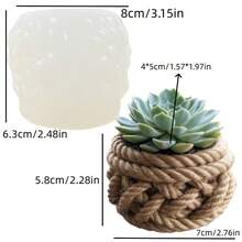 SUPWANPENG 1pc Knot Succulents Flower Pot Silicone Mold Exquisite Knot Modeling Resin Gypsum Flower Pot Mold Cement Concrete Flower Pot Mold Arts And Crafts Mold Decorative Gift - A - View 6