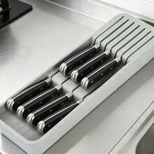 1个多功能厨房刀具沥水架，塑料刀具收纳盒 - 彩色 - 查看 4