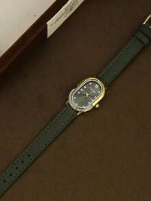 Đồng hồ nữ thạch anh hình bầu dục, kiểu dáng thời trang, nhỏ gọn và cổ điển, phù hợp để đeo hàng ngày hoặc làm quà tặng. - màu xanh lá - Xem 4