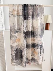 1pc Geometric Abstract Print Detachable Headscarf Hijab, Casual Daily Wear - Multicolor - View 8