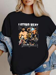 T-shirt femme Impression Nouvelle Chemise Eddie Guerrero Coton Noir S-5XL U1626 - Noir - Voir 1