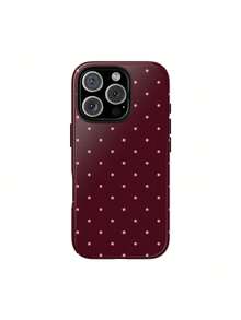 Mocha Cherry Polka Dot Phone Case, Compatible With 17/16/15/14/13/12/11 Pro Max - Multicolor - View 4