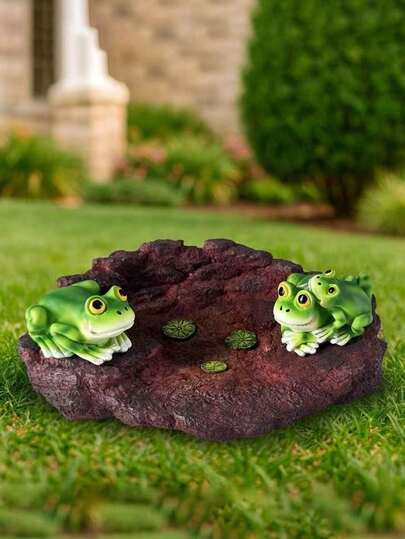 1件青蛙下水道装饰品，微景观摆件，树脂工艺品，可爱卡通设计，逼真乡村风格，创意下水道场景，小巧尺寸，适合多肉植物盆栽、鱼缸、微型花园装饰、家居桌面园艺配件，增添自然魅力和疗愈氛围，适合作为礼物或自用。