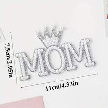 1pc Cake Decoration, Happy Mother's Day, English Letter Mom Pearl Queen Women's Day Cake Decoration - 銀色 - 查看 1