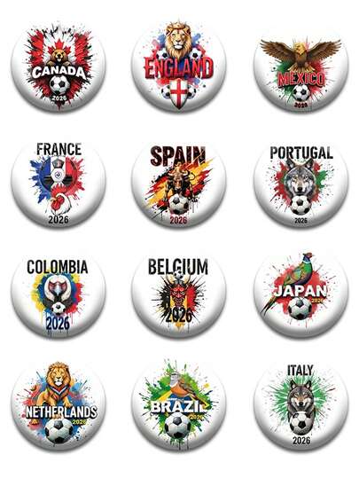 58mm Metal Badge The Big Cup 2026 Anime Peripherals Brooch, Featuring Sporty Athlete, Splatter Paint Design, Retro Artistic Cartoon Handpainted Style, Round Badge Decor, Fashionable Streetwear, Casual Party Souvenir Gift, Bag Pendant, Suitable For All Seasons, Company Events, Gift For Boyfriend