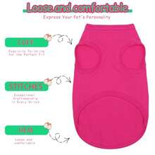 Dog Clothes Fashionable Sleeveless Pet Vest: 'Little Miss Sassy' Printed Cotton Dog Shirt Ideal For Small Medium And Large Breeds Ensuring Comfort And Breathability Rose Red S - S69磅 胸圍16.1 - 查看 5