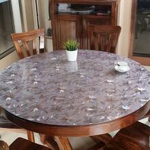 1pc Round PVC Table Mat, Floral Round Table Mat, Round Dining Table Mat, Original Coffee Table Mat, Table Protector Mat, Table Mat, Soft Glass Table Mat, Dining Table Moisture-Proof Mat, Tablecloth - Multicolor - View 5