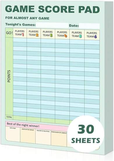 30 90 180 Sheets Game Score Pads Double Sided Game Score Tracker 6 X 9 Inch Card Game Score Sheets Game Score Keeper Game Score Notepad For Almost Any Family Games Board Games Bowling Balls Sport