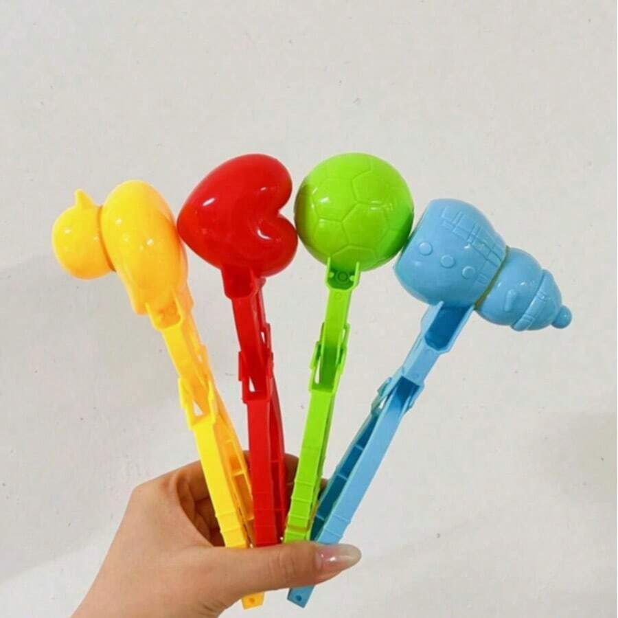 1/4pcs Cetakan Bola Salju/Bola Pasir - Bentuk Hati, Manusia Salju, Bola Sepak - Aksesoris Permainan Luar Ruangan di Salju dan Pantai - Warna Acak - MultiWarna - View 1