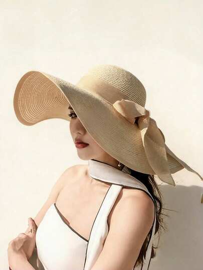 Women's Wide Brim Sun Hat - UPF Sun Protection Summer Travel Accessory, Suitable For Travel, Outdoor And Coastal Trips (Solid Color), Sun Hat, Women's Denim Hat, Bucket Hat, Women's Hat, Women's Hat, Wedding Hair Accessories, Women's Hair Accessories