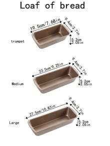 1pc Gold Carbon Steel Non-Stick Toast Mold, Wavy Design With Lid & Vent Holes, Low Sugar Washable High-Temperature Resistant Bread Baking Tool - Gold - View 9