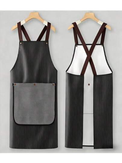 1pc Removable Hand Towel Apron - Waterproof & Oil-Proof Kitchen Apron For Home & Work, Thickened Fabric Design Prevents Stains & Spills, Detachable Absorbent Hand Towel For Convenient Drying, Adjustable Neck Strap & Waist Ties , Durable & Easy To Clean, Ideal For Cooking, Baking, Cleaning & Household Chores To Keep Clothes Protected & Hands Dry