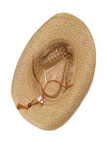 IPC Woven Cowboy Hat, Sun Hat, Handmade Denim Straw Hat, Wide Brim Sun Hat - Shapeable Western Hat, Beach Hat, Panama Straw Hat - Multicolor - View 9