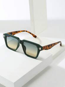 1pc Men's Retro High-Quality Personalized Minimalist Fashion , Suitable For Driving, Travel, Vacation, Casual, Beach, And Daily Wear - Green Frame Green and Yellow Tablet - View 1