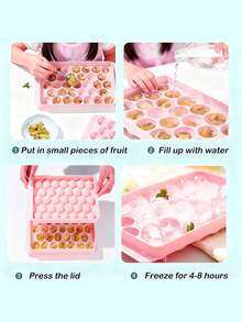 1pc Round Ice Ball Maker Mold, 33 Grids Ice Cube Tray, Suitable For Cocktail, Whiskey And Other Beverages - Multicolor - View 3