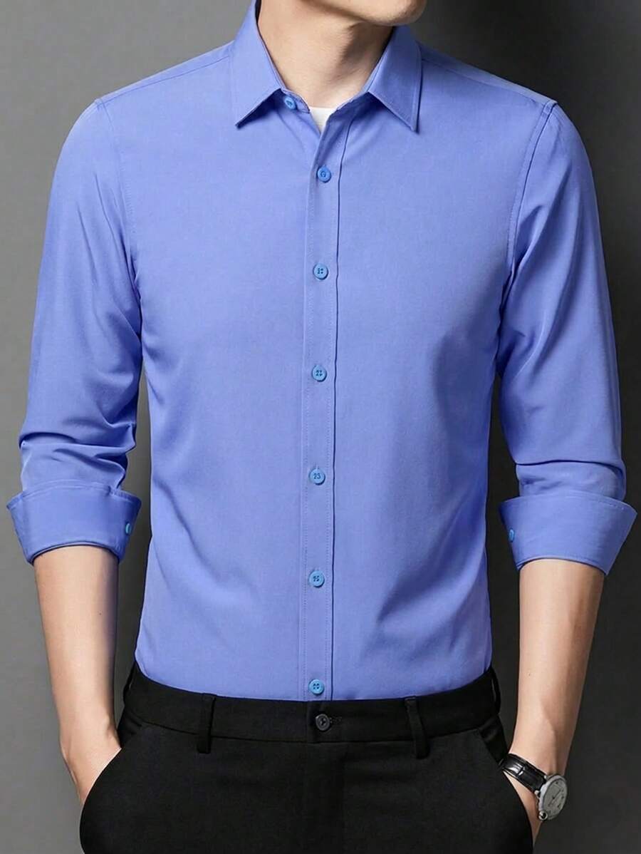 Men Shirts - 天藍色 - 查看 1