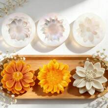 9pcs Mini Daisy Flower Silicone Candle Molds, Sunflower Shaped Resin Silicone Molds For DIY Candle, Soap, Plaster Crafts, Home Decor, Easy Release And Reusable - A - View 1
