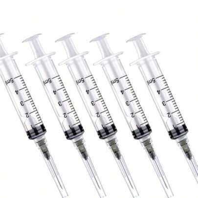 5 Pack 5ml 22 Gauge Luer Lock  1ml 2.5ml 3ml 5ml 10ml 20ml With 25Ga 23Ga 22Ga 21Ga 18Ga Lab Consumables Individually Sealed Wrapped