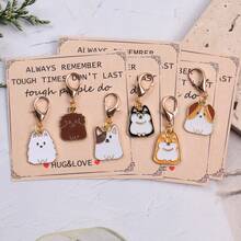6pcs Cute Dog Themed Gift Set, Including Dog Keychain, Motivational Card, Thank You Card, Blessing Card. Suitable For Family Gatherings, Birthdays, Holidays, Weddings, Teacher's Day, Graduation. Great Friendship, Dog Lover, Motivational, Appreciation Gift. - Multicolor - View 2